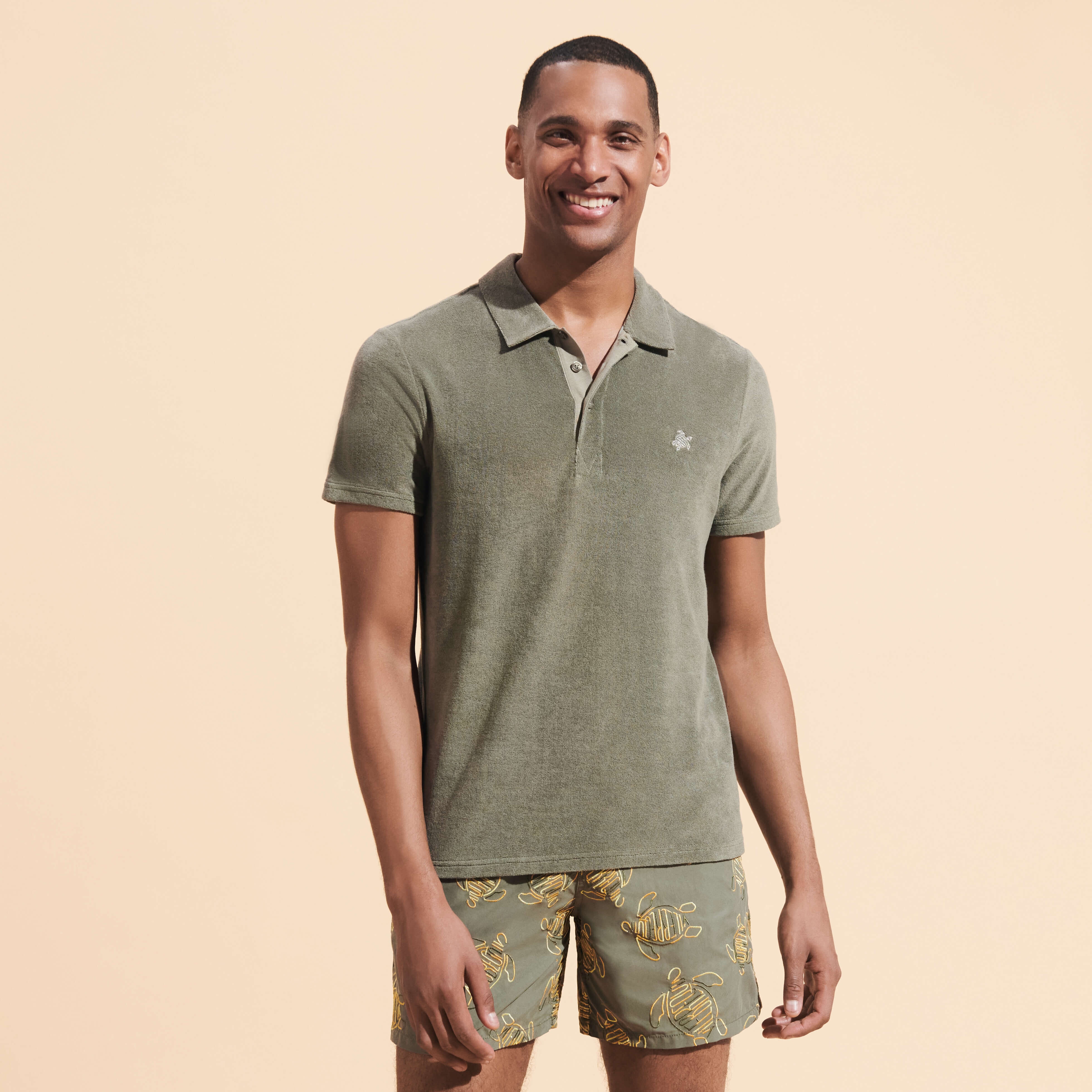 Men Organic Cotton Terry Polo Solid - 3