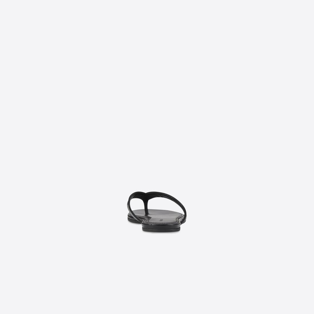 Women's Allover Logo Round Thong Sandal in Black/white - 2