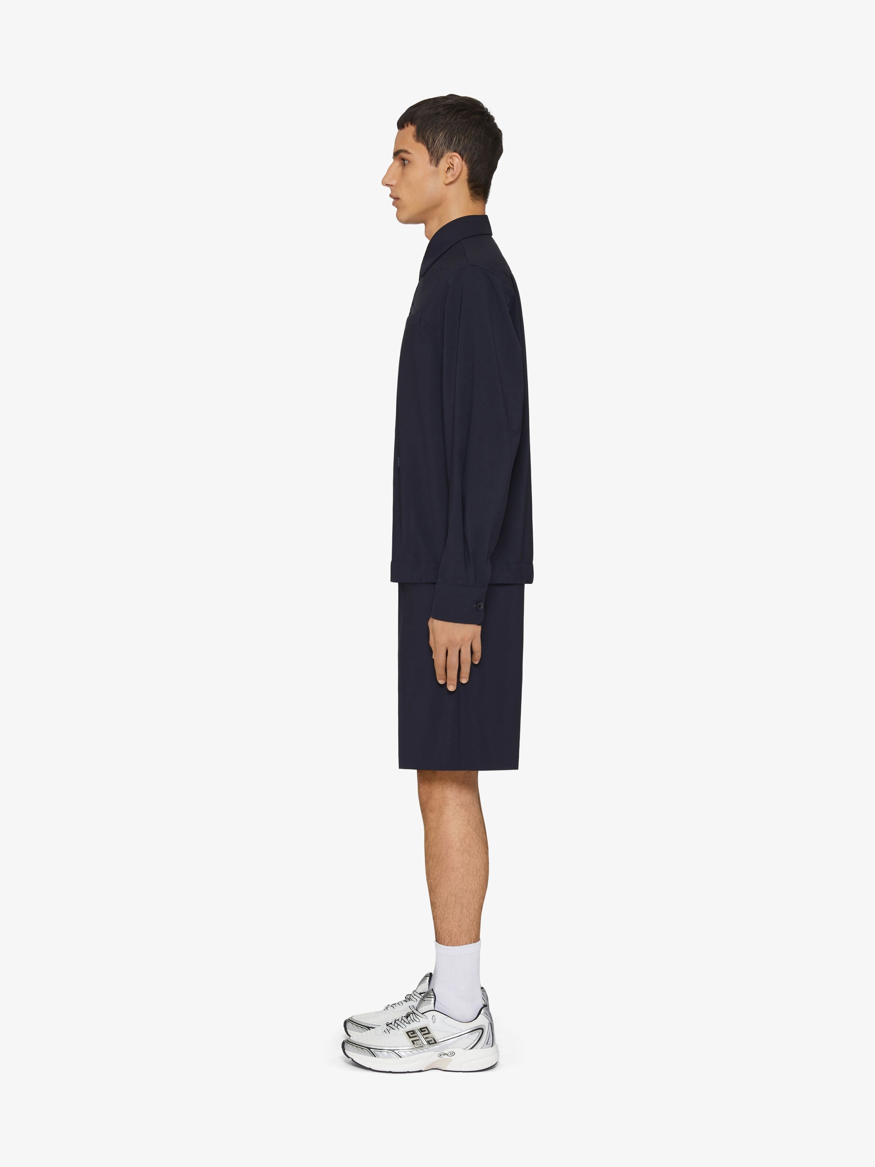 OVERSHIRT IN WOOL POPLIN WITH 4G DETAIL - 3