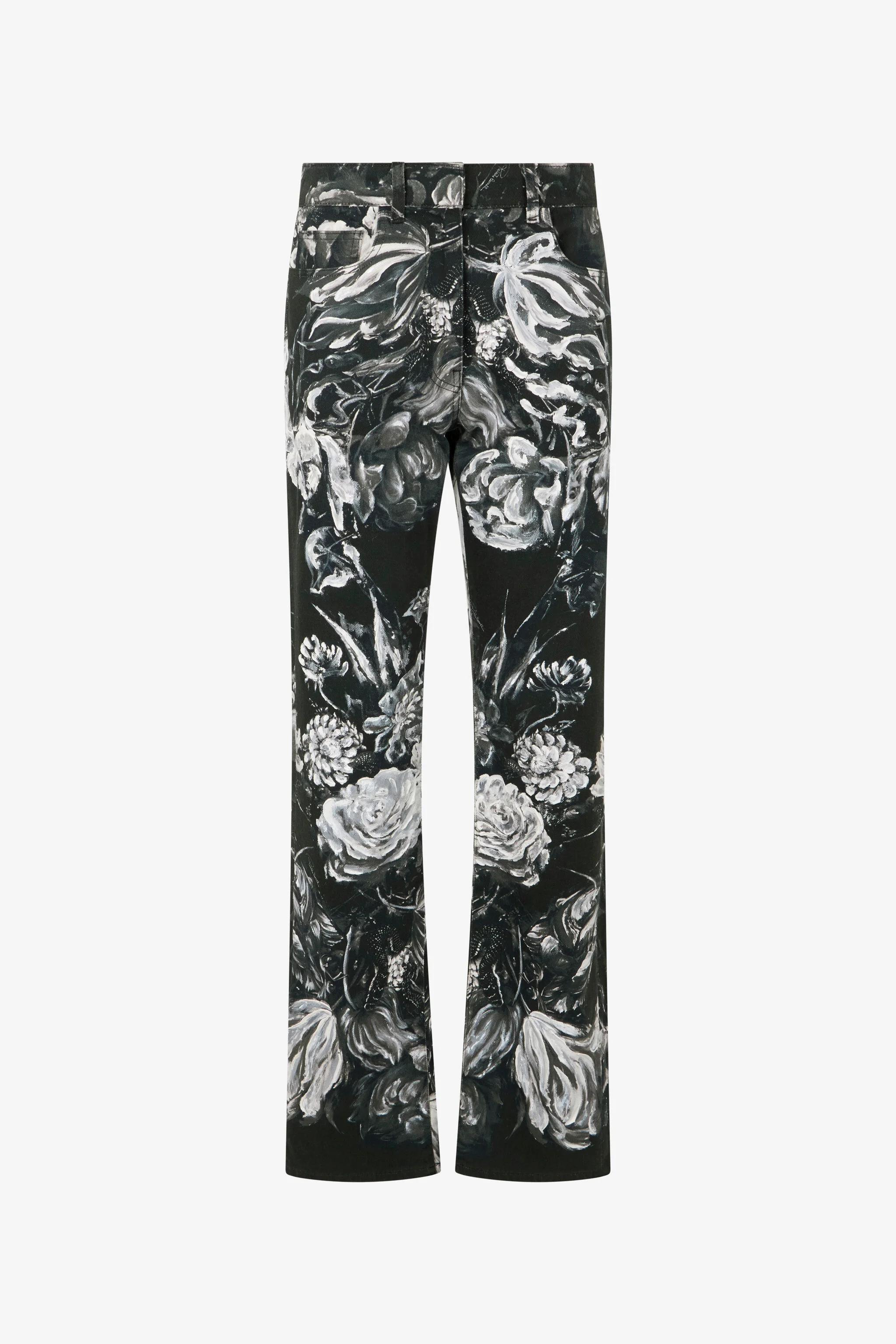 Jeans With Fiammingo Flowers Print - 1