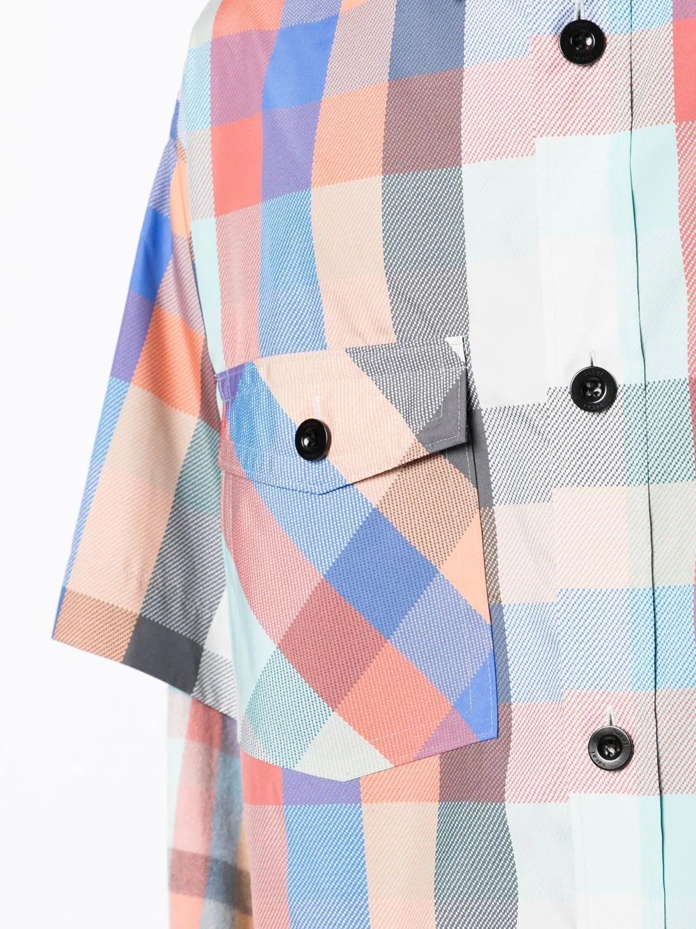 checked double-sleeve shirt - 5