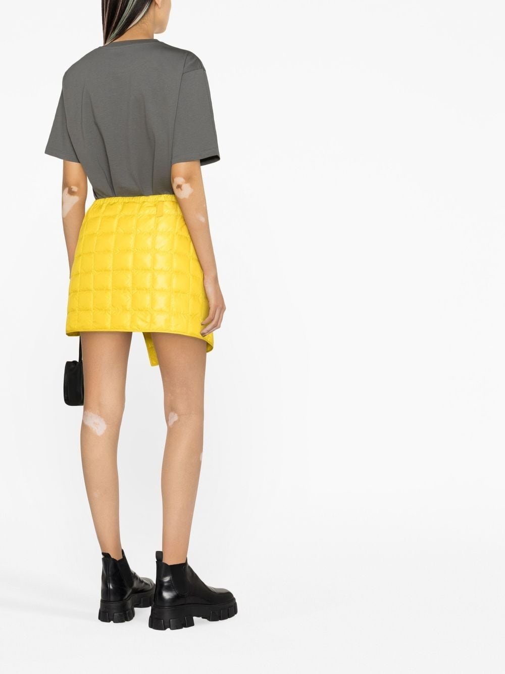 quilted-finish asymmetric skirt - 3