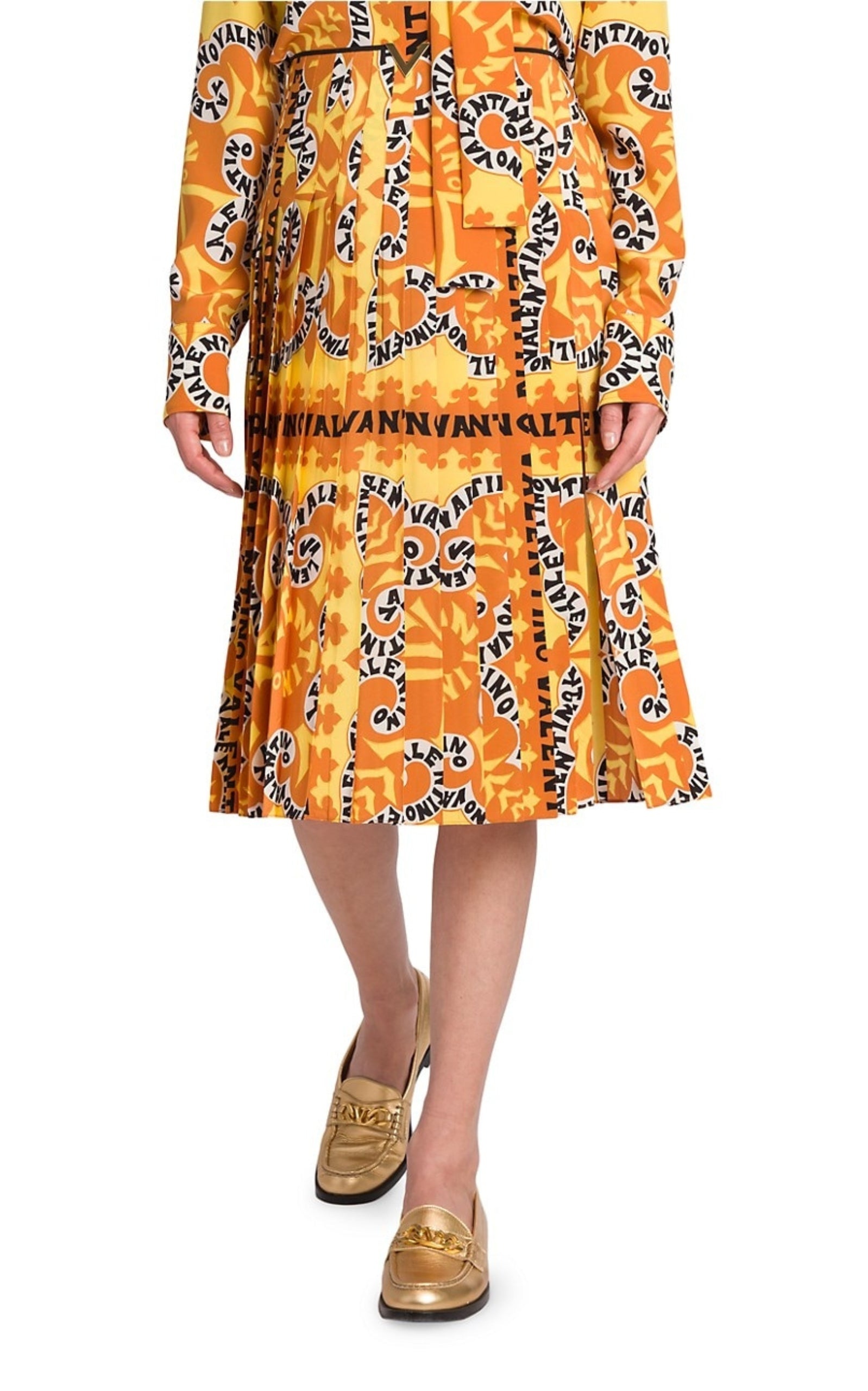 スカート Valentino Garavani Toile Iconographe Pleated Silk Skirt Valentino Garavani Toile Iconographe Silk Skirt | Neutrals