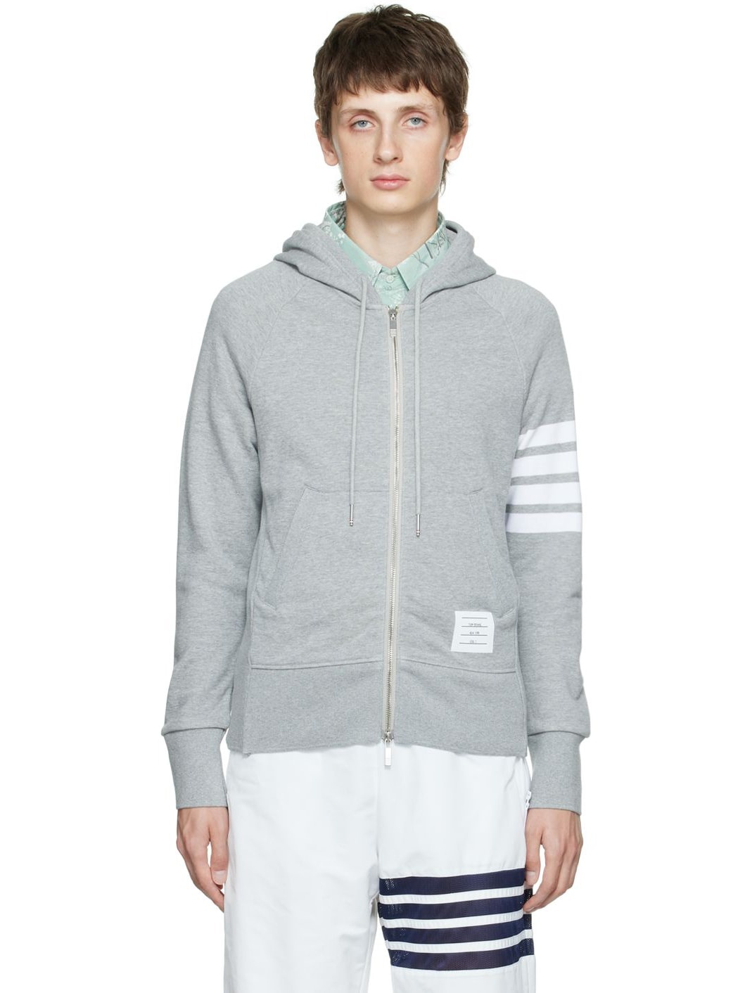 Gray 4-Bar Hoodie - 1