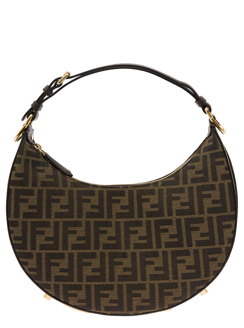 Fendi Women 'Fendigraphy Small' Brown Handbag With Ff Motif In Jacquard Fabric Woman - 1