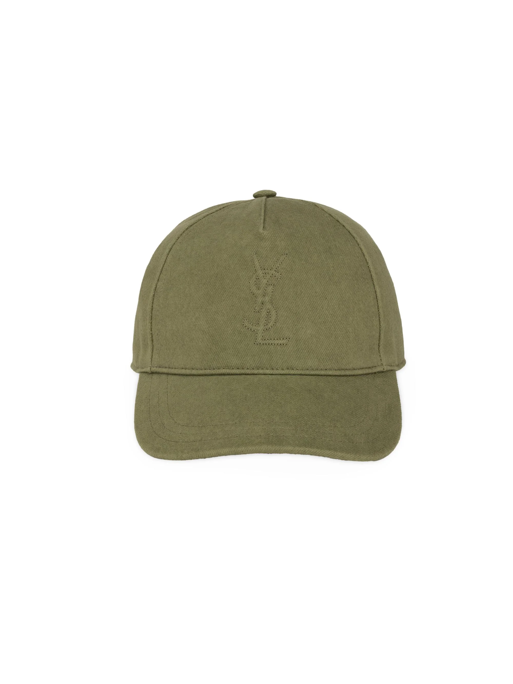 Men's Cassandre Cap in Cotton Denim Twill - Khaki - 1