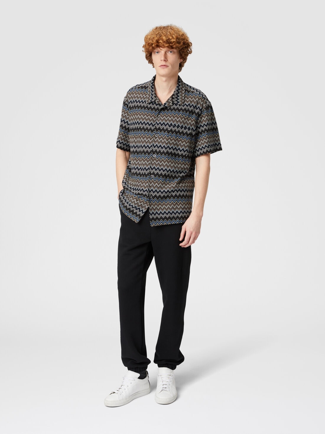 Bowling-cut shirt in zig zag cotton - 2