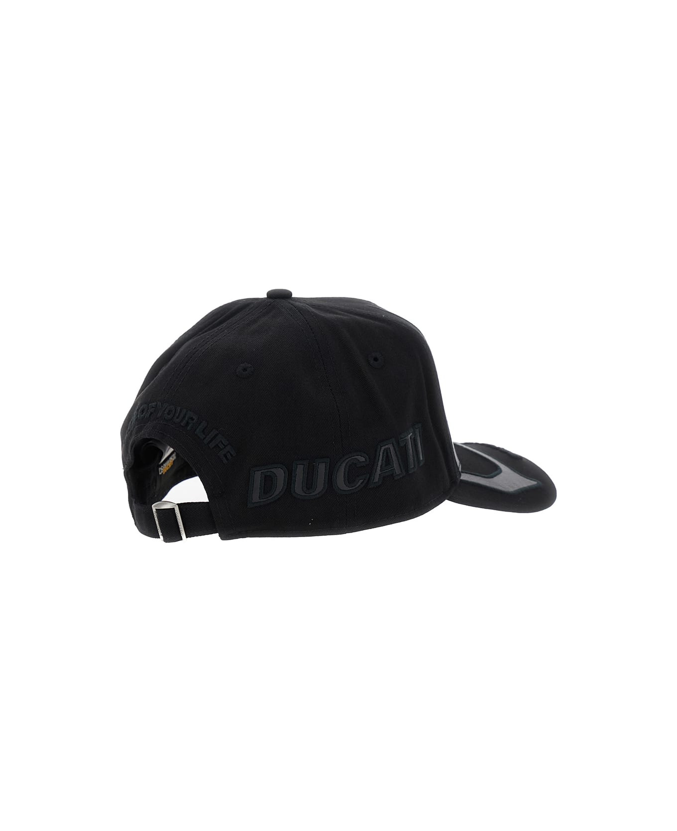 'ducati X D2' Black Baseball Hat With Logo Embroidery On The Front And Maxi Logo Lettering On The Si - 2