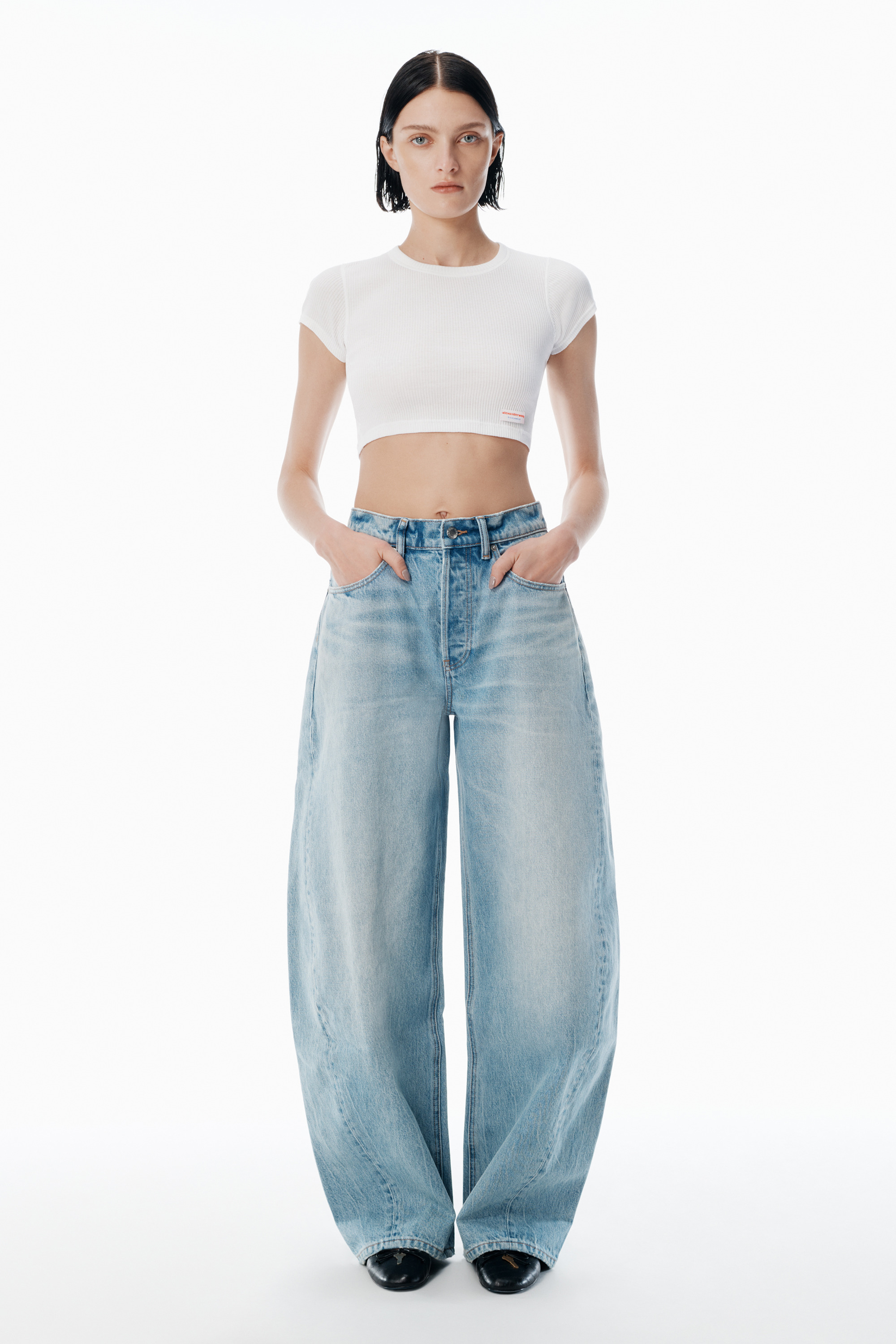 blow up bleach blue mid-rise jeans - 5
