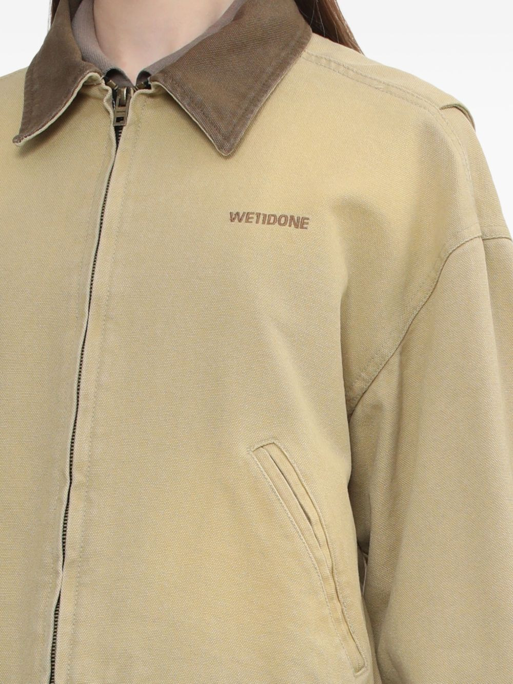 cord-collar cotton jacket - 5