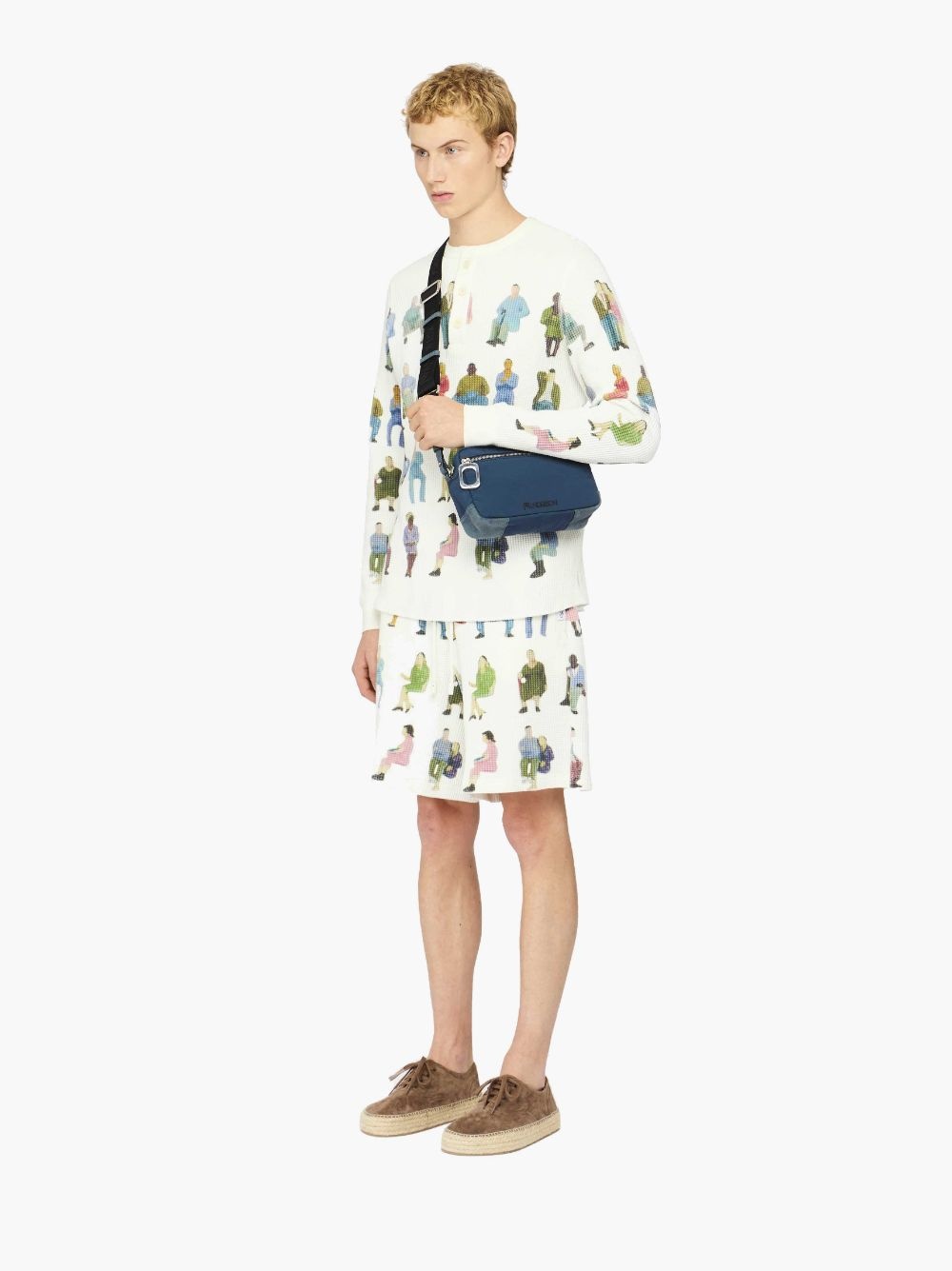 PRINTED WAFFLE SHORTS - 4
