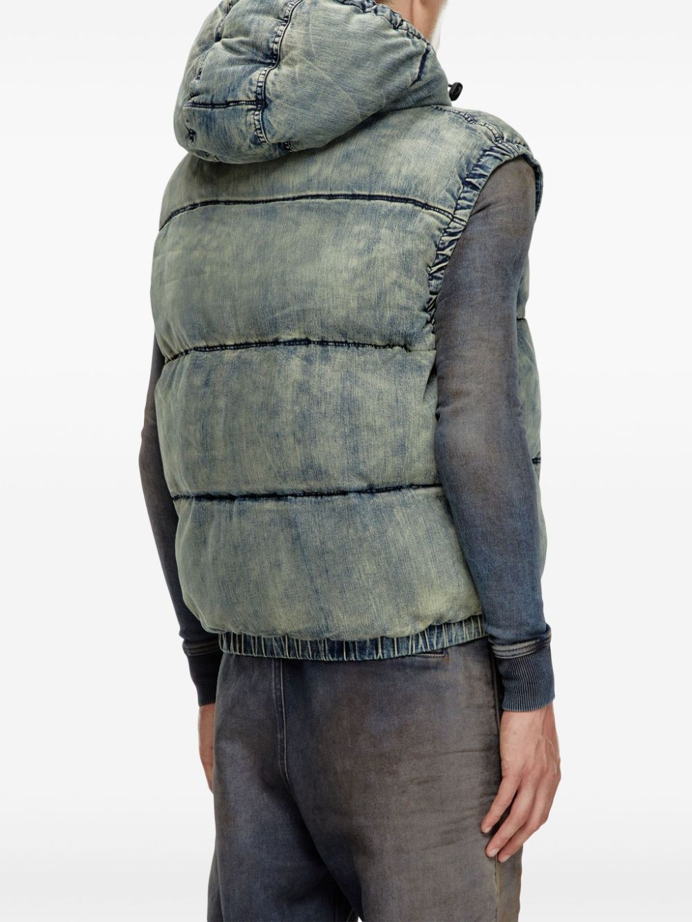 padded denim gillet - 4