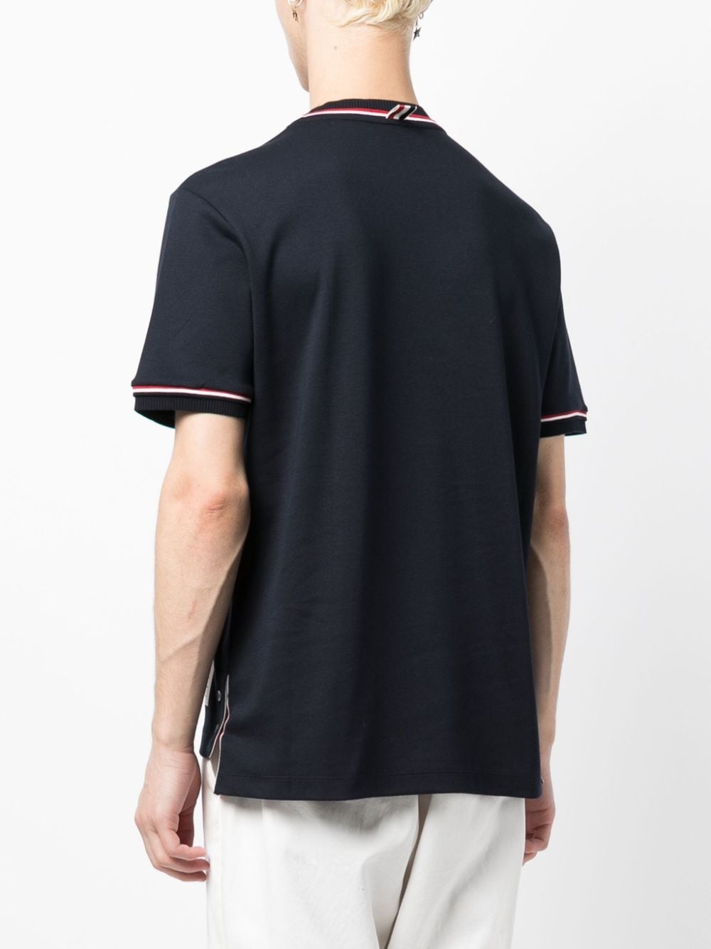 stripe-trim short-sleeve T-shirt - 4