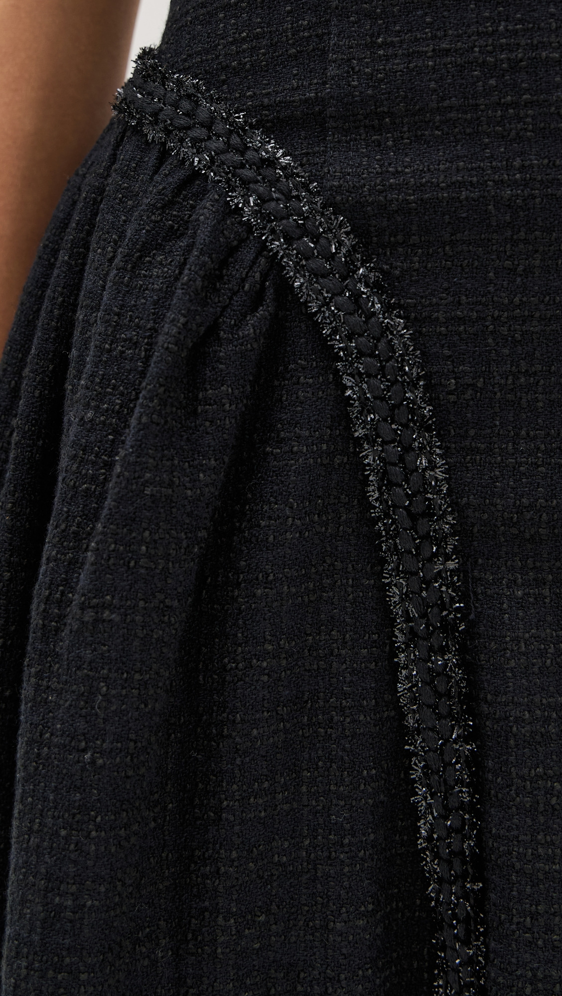Black Boucle Sleeveless Midi Dress - 5