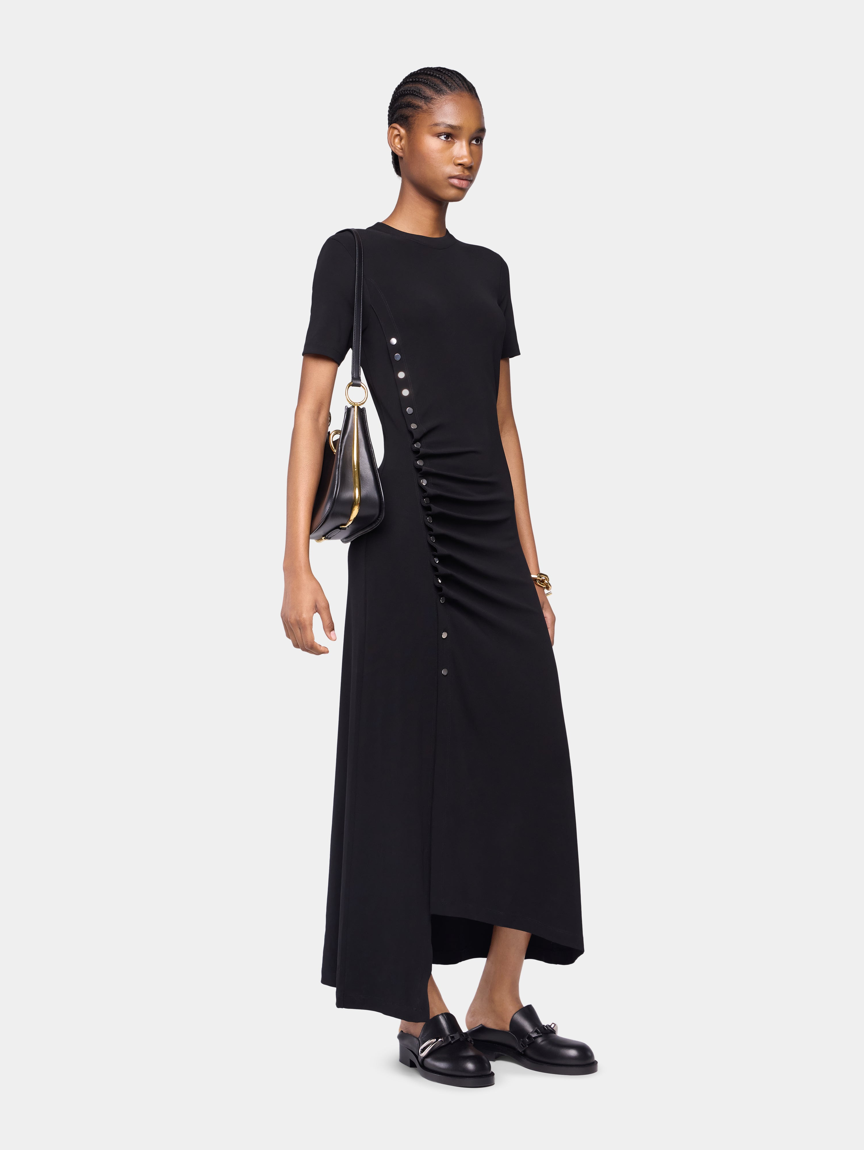 DRAPED LONG DRESS IN JERSEY - 2