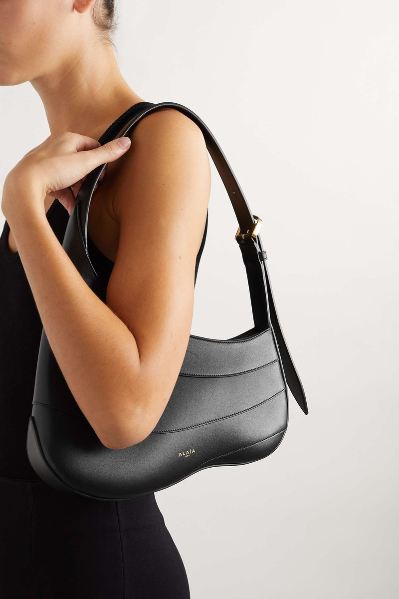 Alaïa Djinn paneled leather shoulder bag outlook