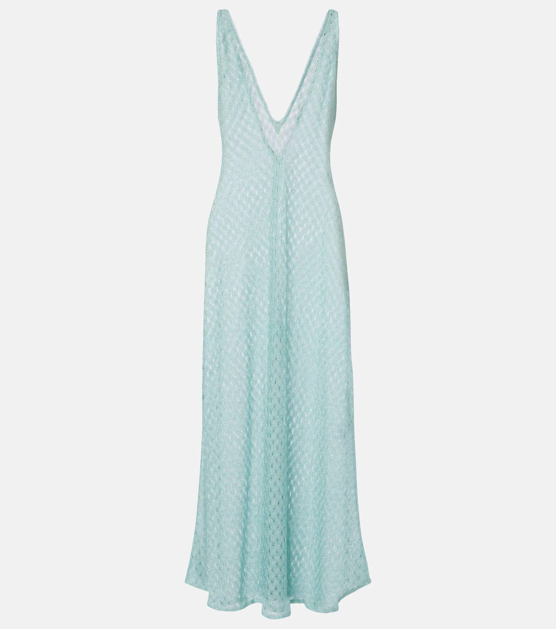 Open-knit lamé maxi dress - 1