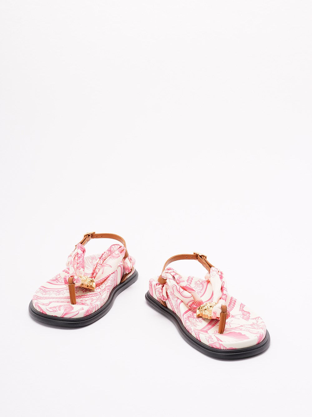 Versace Women Fabric And Calf Leather Sandals - 2