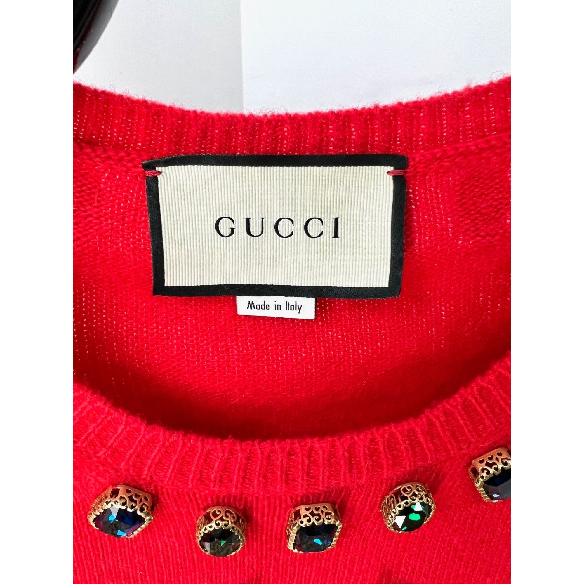 Gucci Womens NY Yankees Wool Red Sweater Pullover - 2