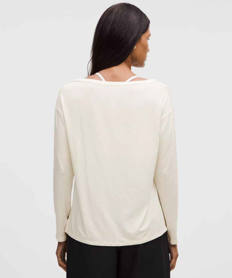 SilkAppeal Side-Slit Long-Sleeve Shirt 3