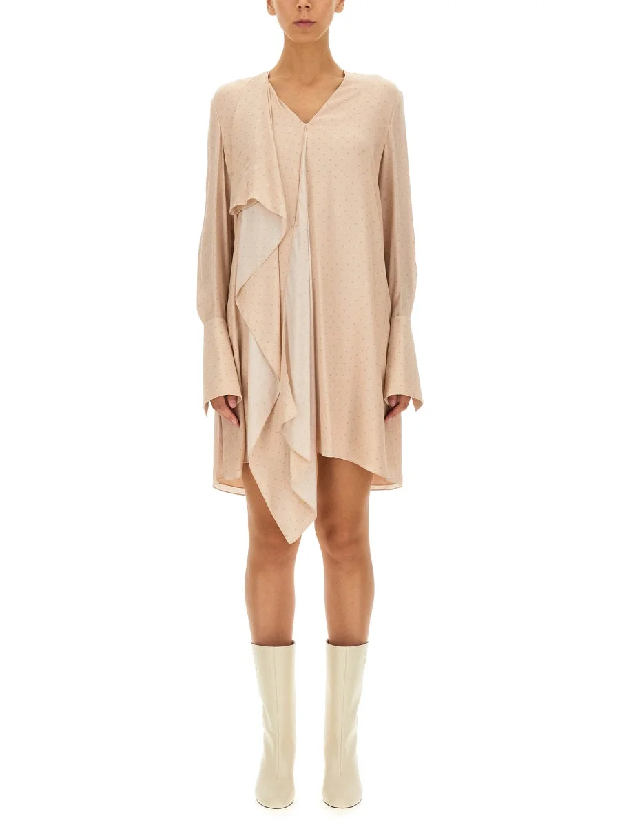 Fendi Crepe V-Neck Dress — Ivory - 1