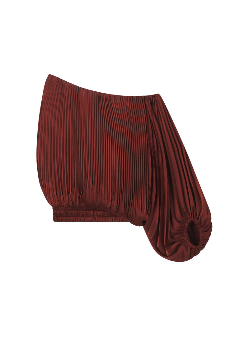 Mara Satin Pleated Asymmetric Top 1