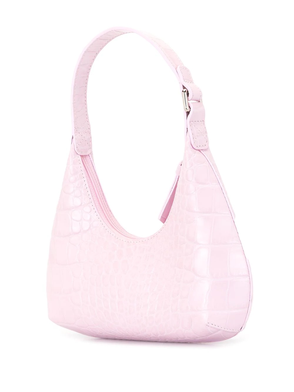 crocodile effect leather shoulder bag - 3