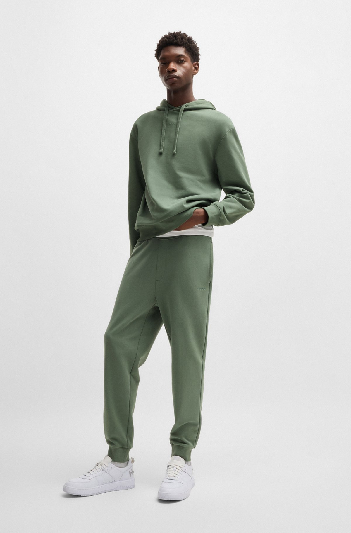 COTTON-TERRY TRACKSUIT BOTTOMS WITH LOGO PRINT - 4