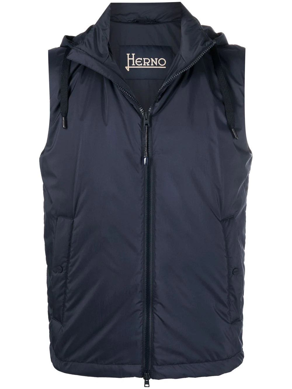 hooded zip-up gilet - 1