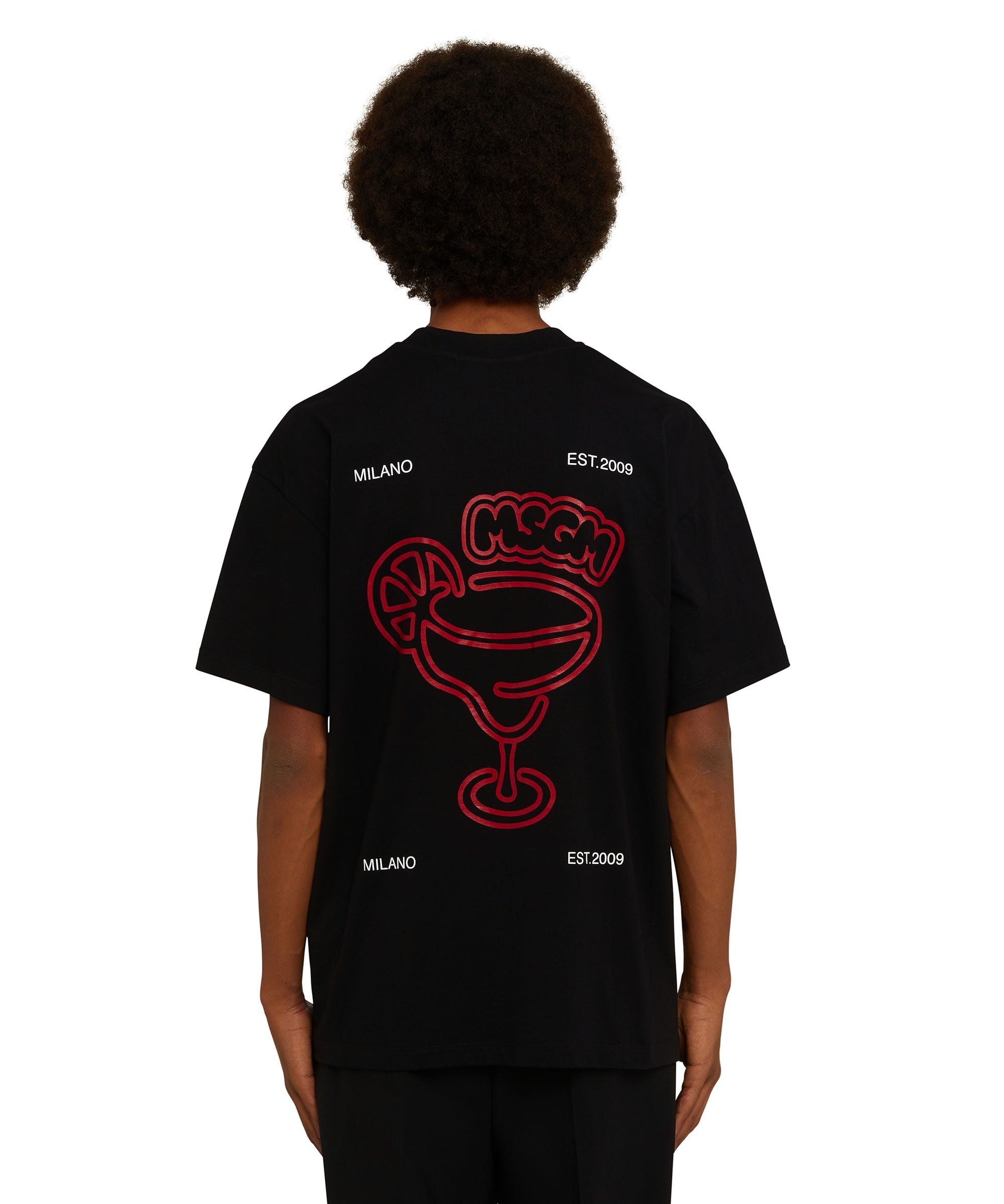 Cotton crewneck t-shirt with logo and "cocktail" graphic in collaboration with Burro Studio - 2