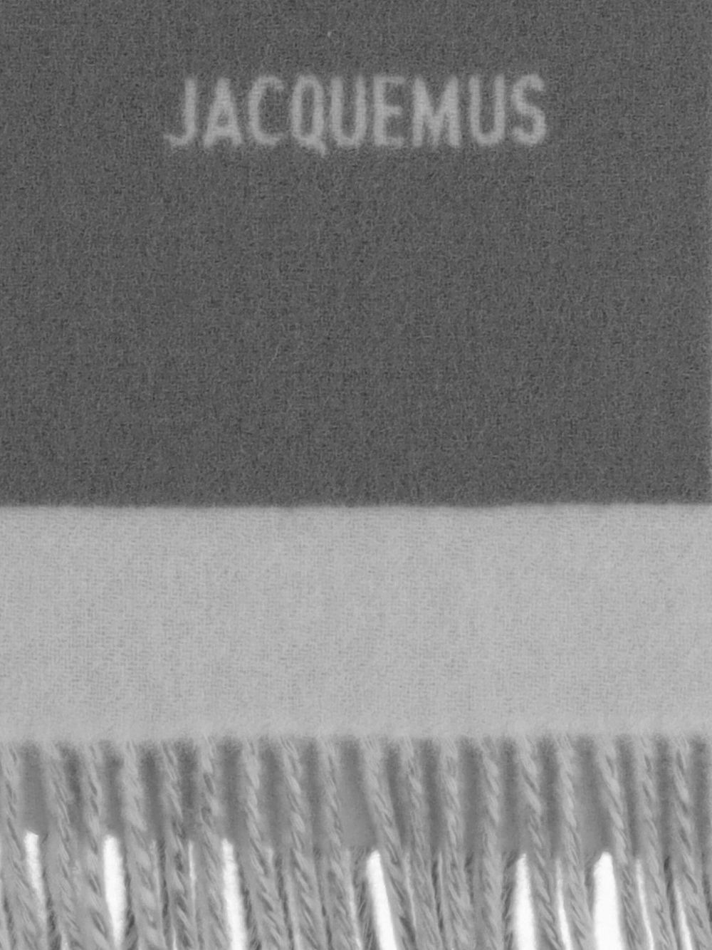 logo-detail fringed scarf - 3
