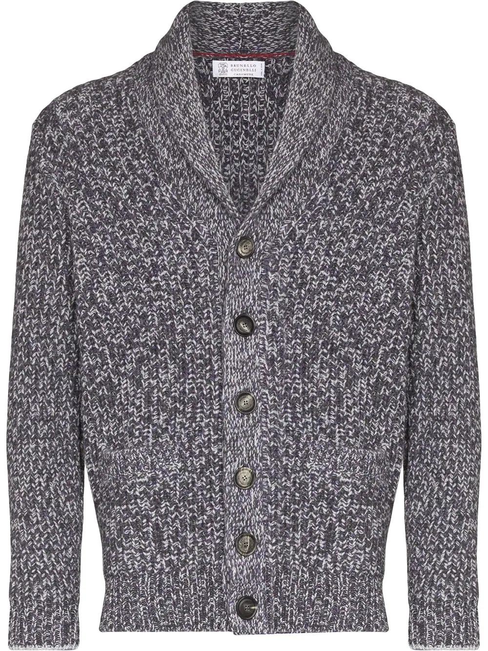 shawl-collar button-up cardigan - 1