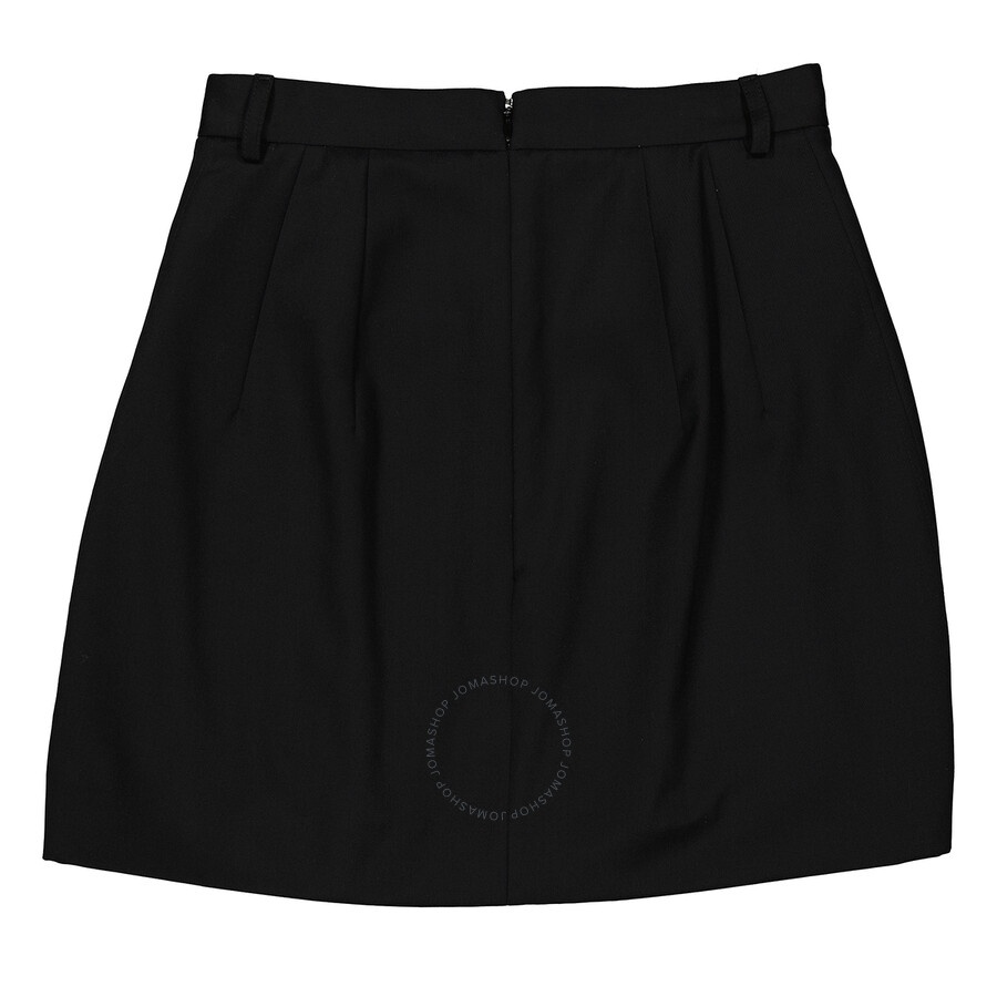 Balenciaga Ladies Black Wool Twill Large Mini A-Line Skirt - 2