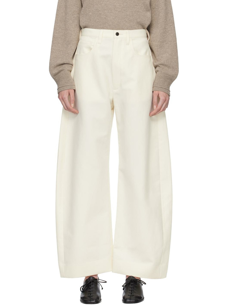 Off-White Double Weave Cotton Round Trousers 1