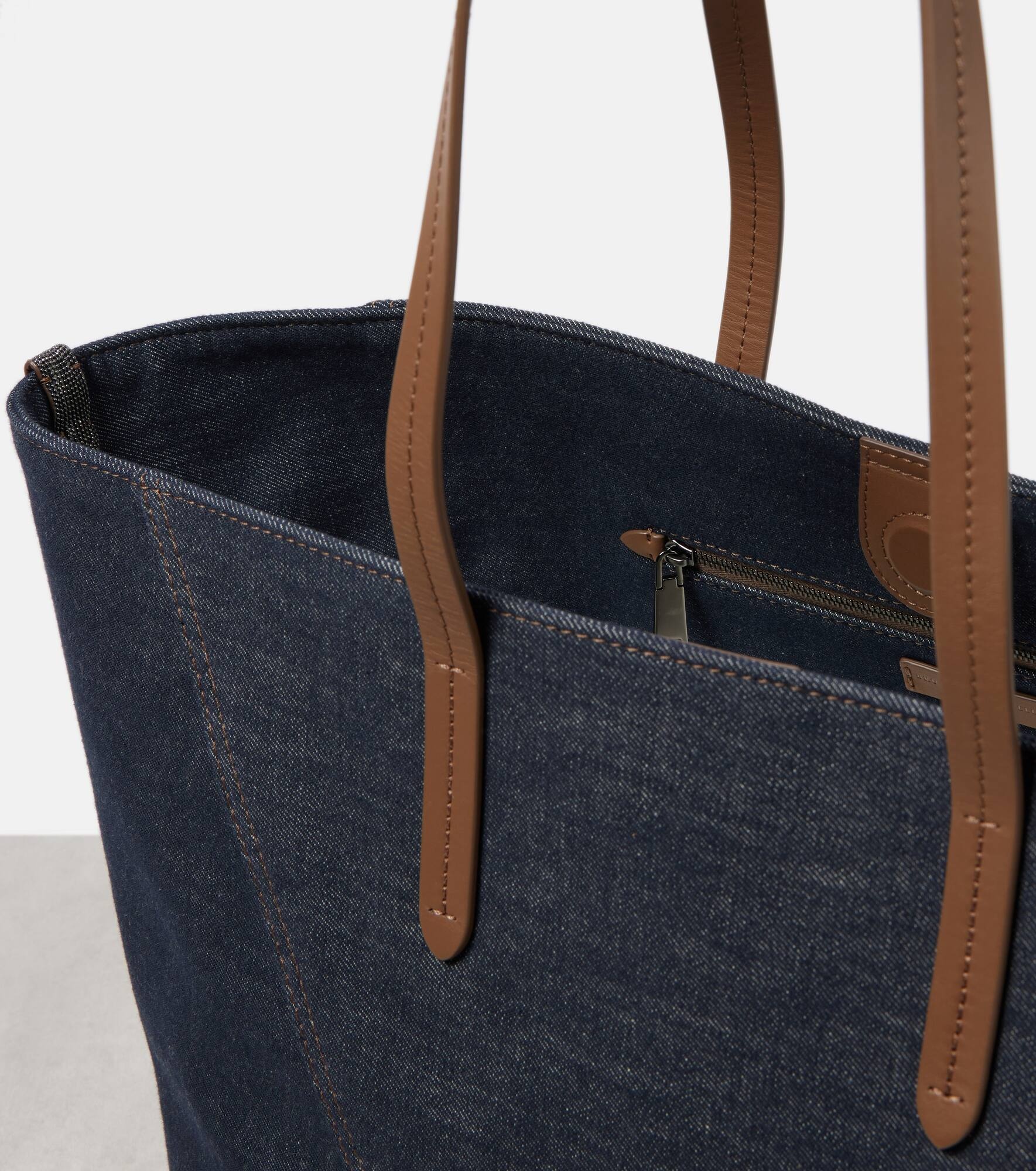 Foulard Large denim tote bag - 3