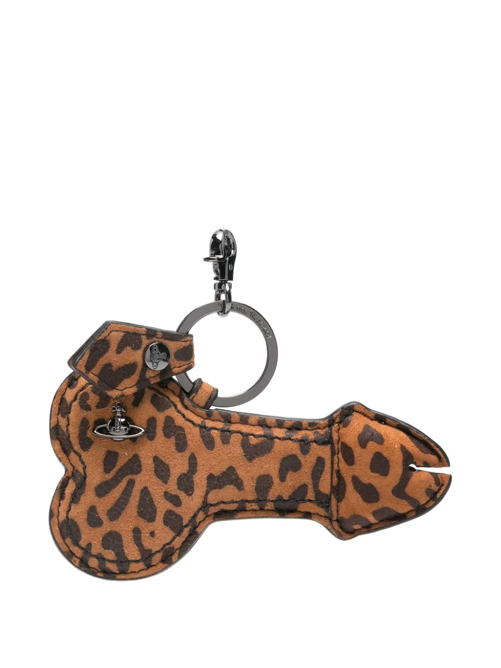 leopard-print bone keyring - 1