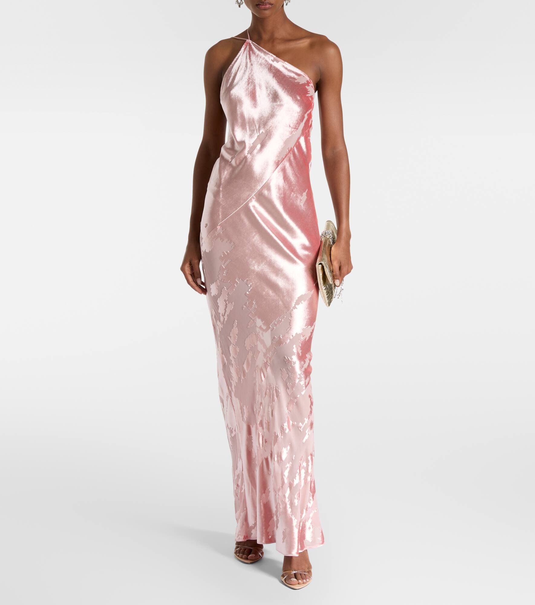 Asymmetric velvet gown - 2