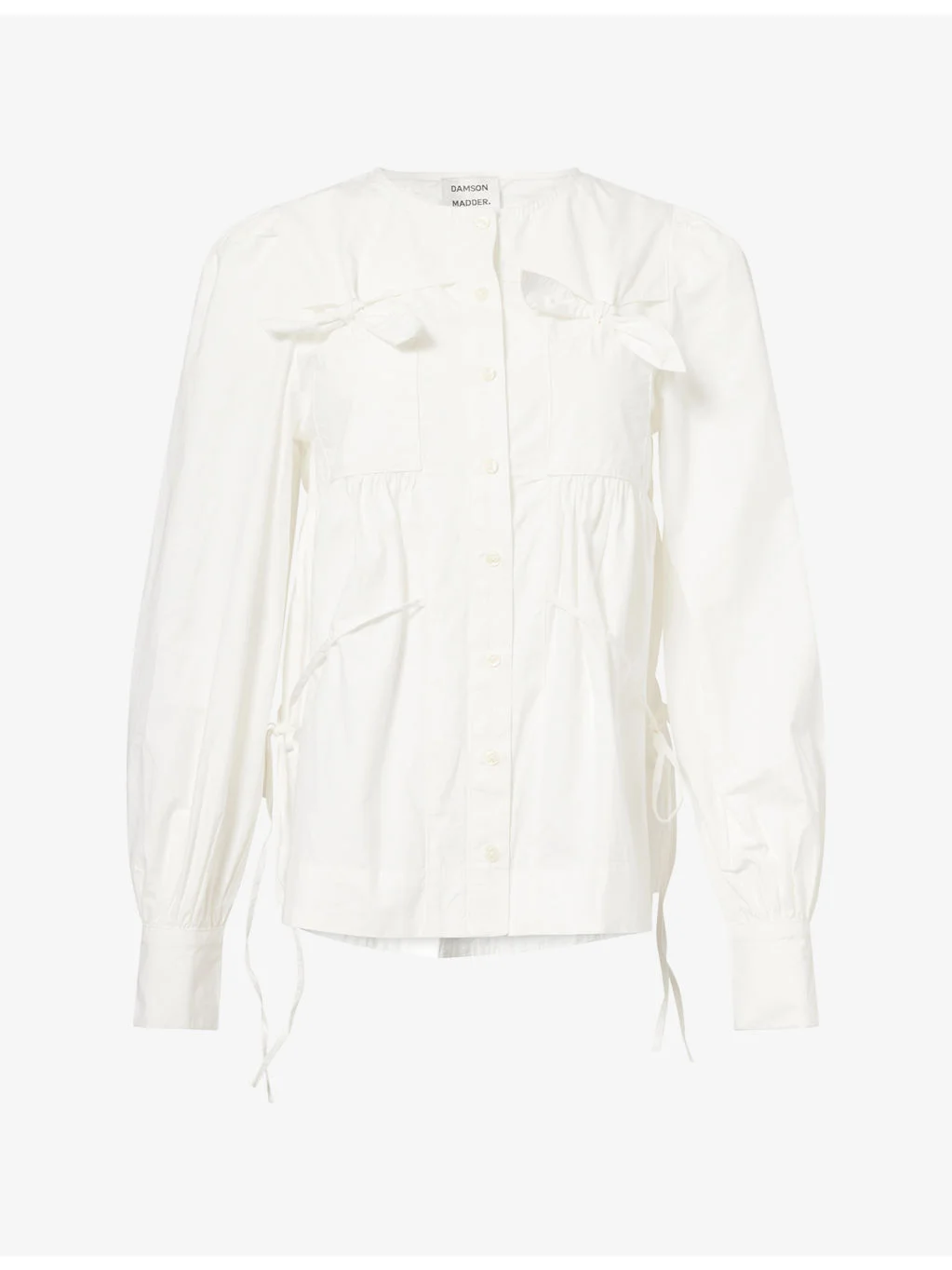 Lettie Bow Detail Cotton Poplin Blouse - 1