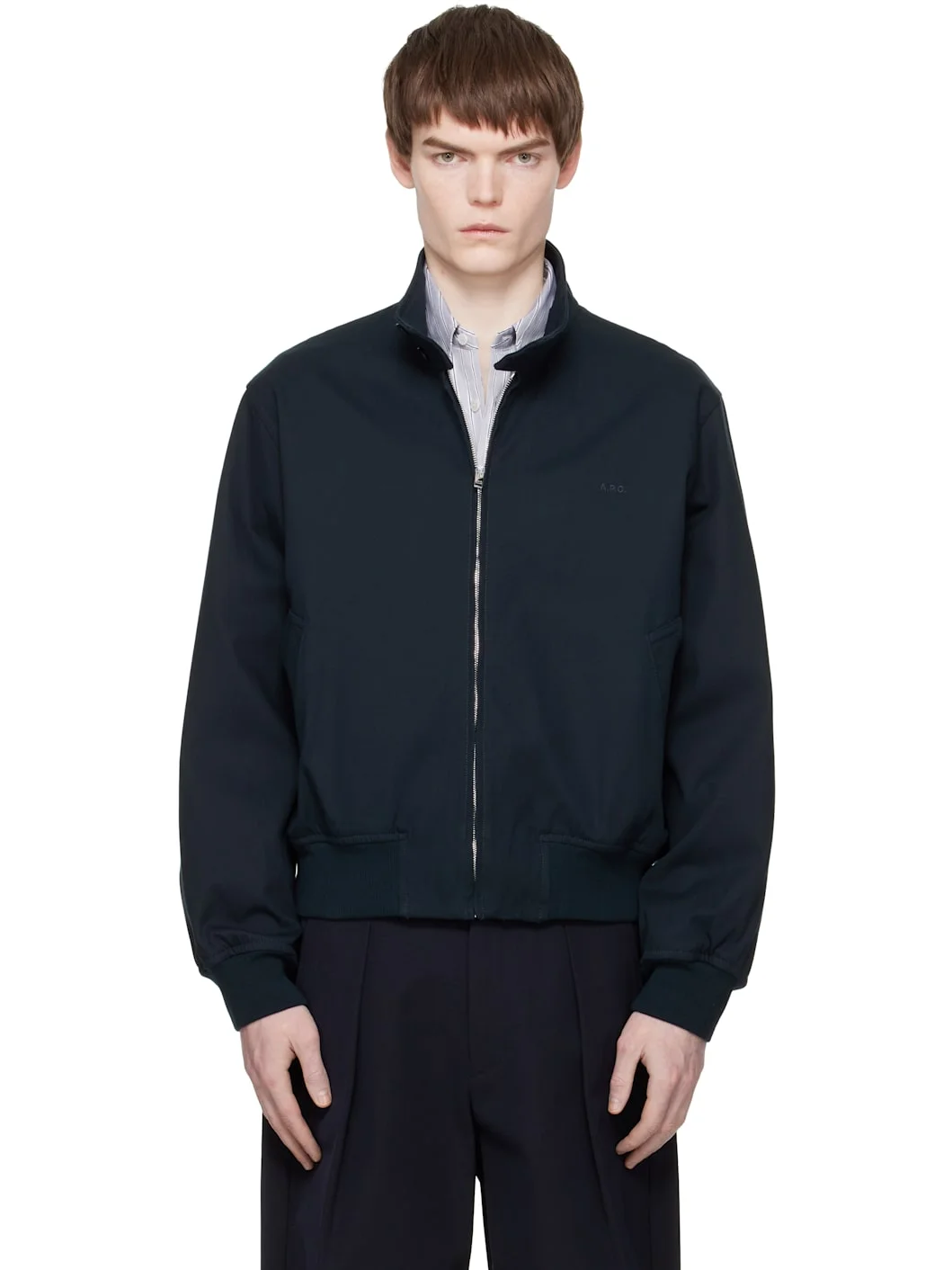 Navy Zipped Jacket - 1