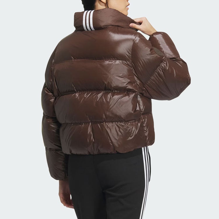 (WMNS) adidas originals Short Down Puffer Jacket 'Brown' IK2797 - 3