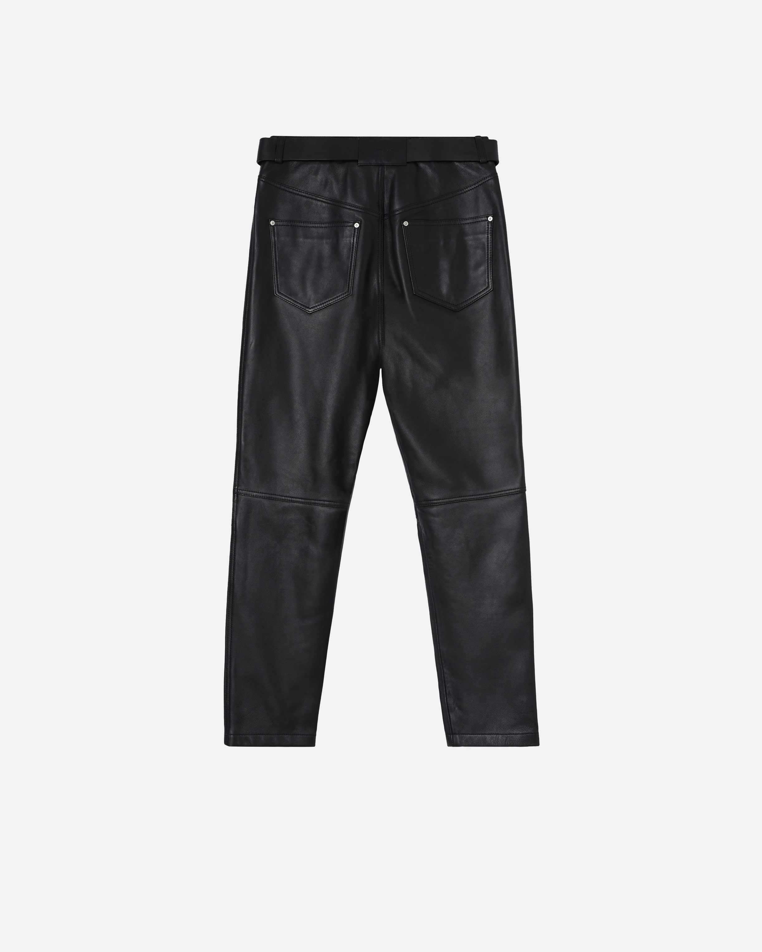NAPPA LEATHER LONG TROUSERS WITH BELT - 6