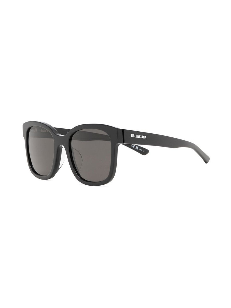 BALENCIAGA logo-print square-frame sunglasses outlook