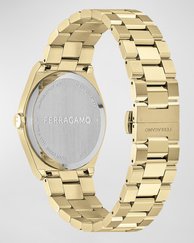 FERRAGAMO Men's 40mm Vega Upper East Watch with Bracelet Strap, Yellow Gold outlook