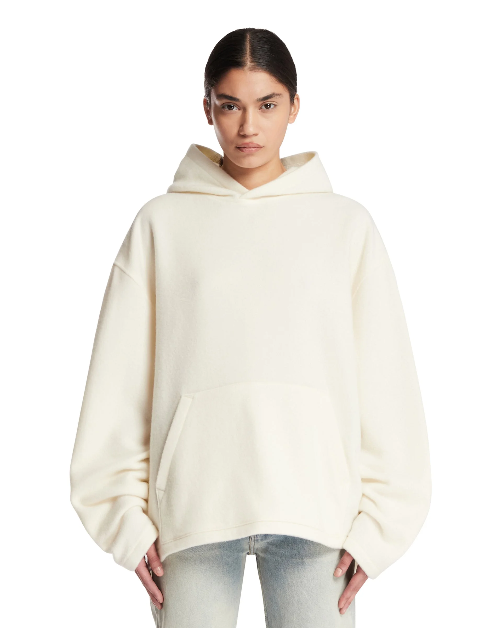 White Hooded Sweater - 1