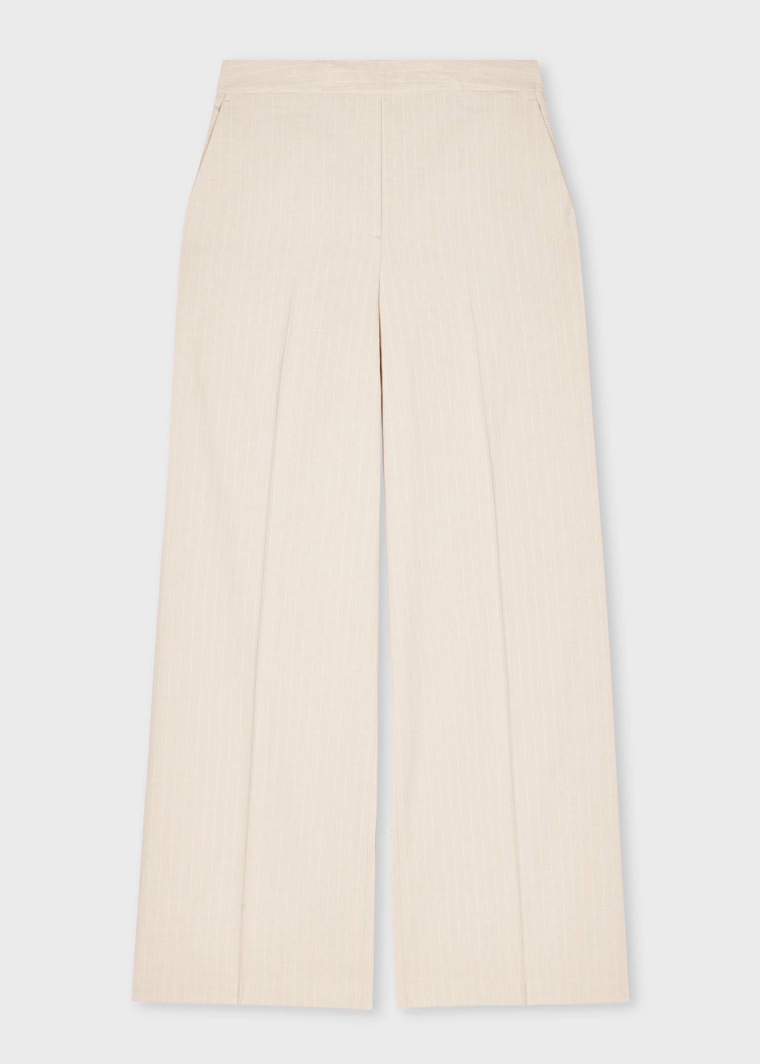 Women's Cream Pinstripe Linen-Blend Suit - 5
