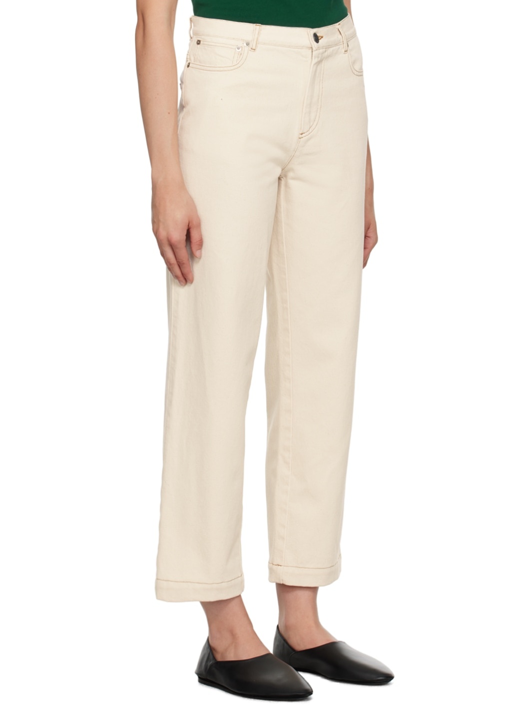 Off-White Cropped Jeans - 2