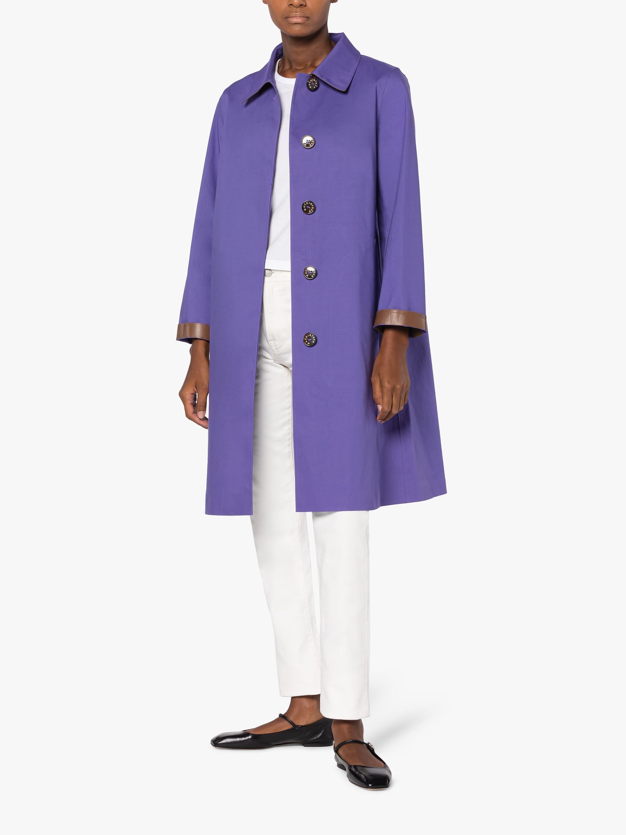 BANTON PURPLE BONDED COTTON COAT - 2