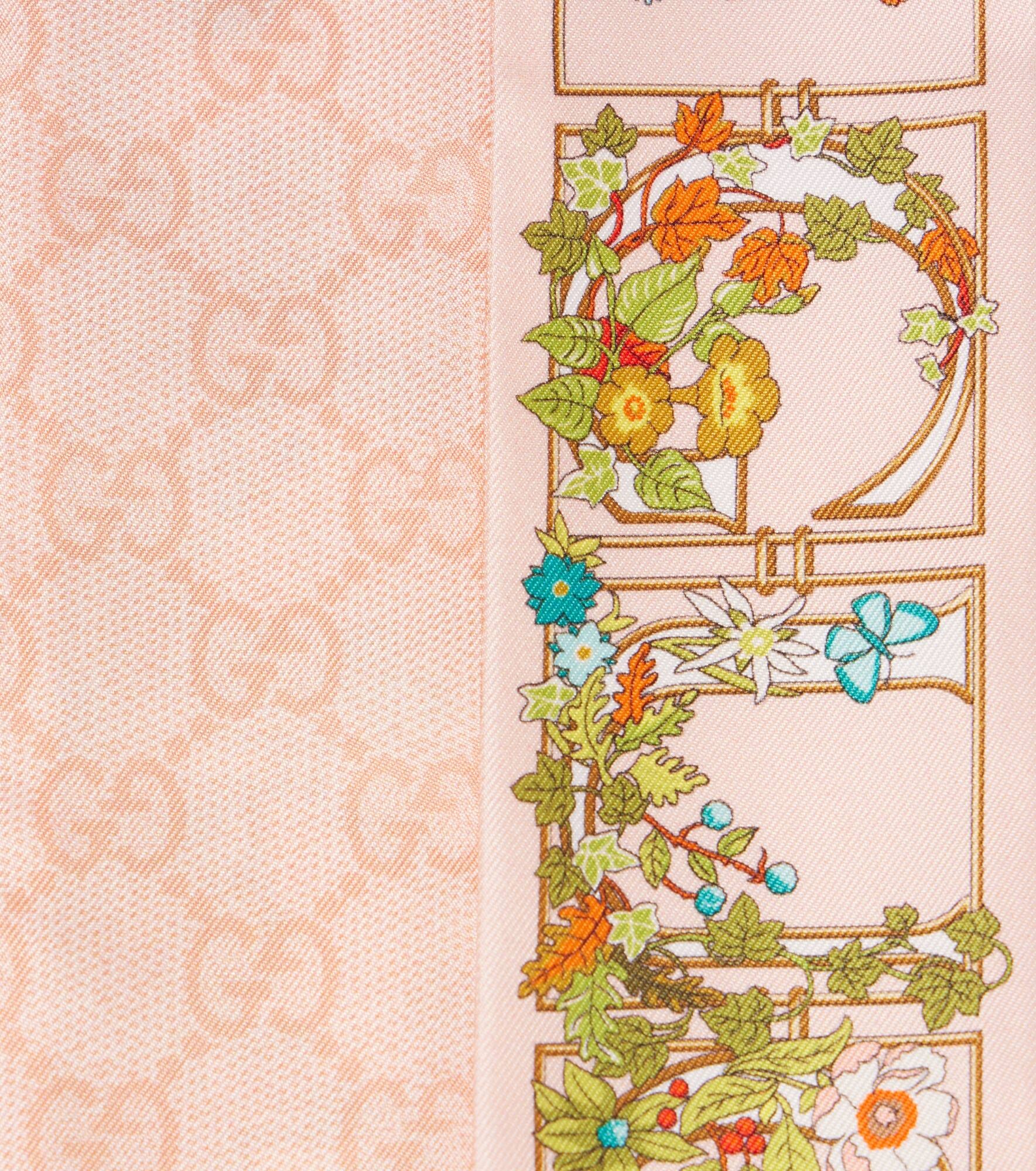 Floral silk twill scarf - 3