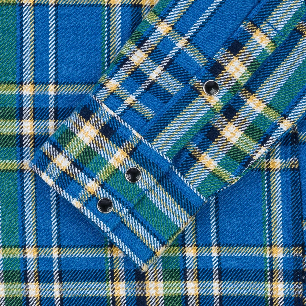 IHSH-370-BLU Ultra Heavy Flannel Tartan Check Western Shirt - Blue - 11