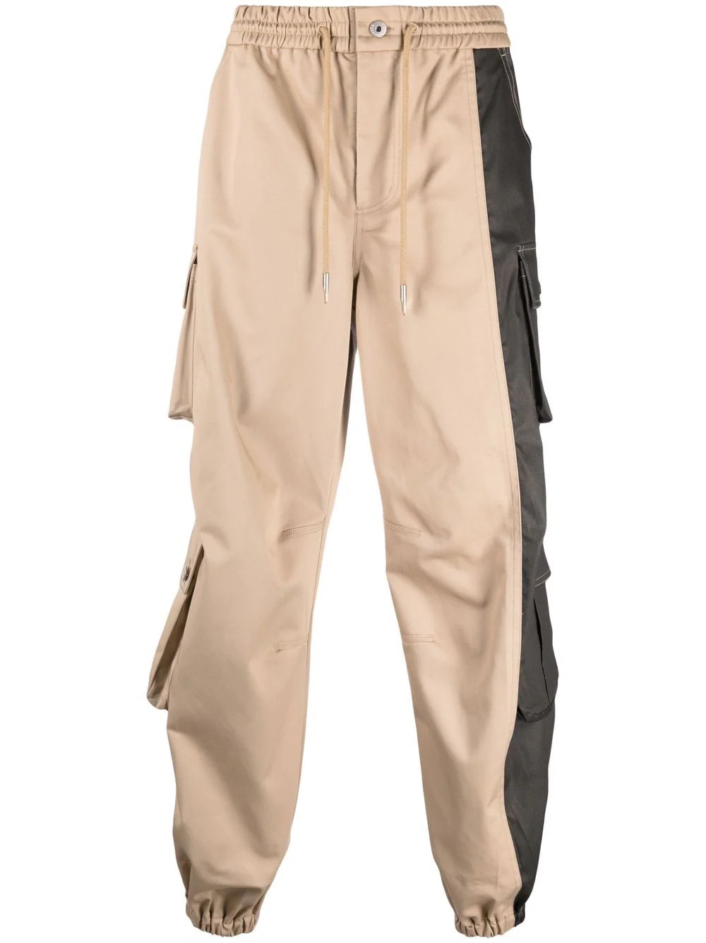 colour-block cargo trousers - 1